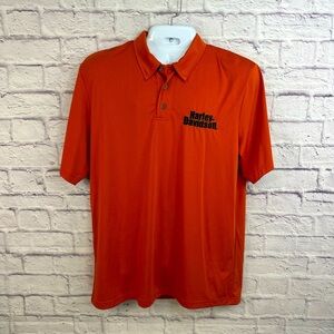 Harley-Davidson Men's Orange Polo Shirt Size‎ Large Pre-Owned